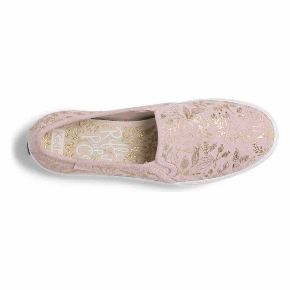 Keds X Rifle Paper Co Triple Decker Forest Slip Ons Womens Blush Size 8